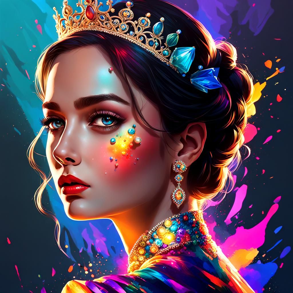 Elegant Queen in Hyperrealistic 3D Concept Art