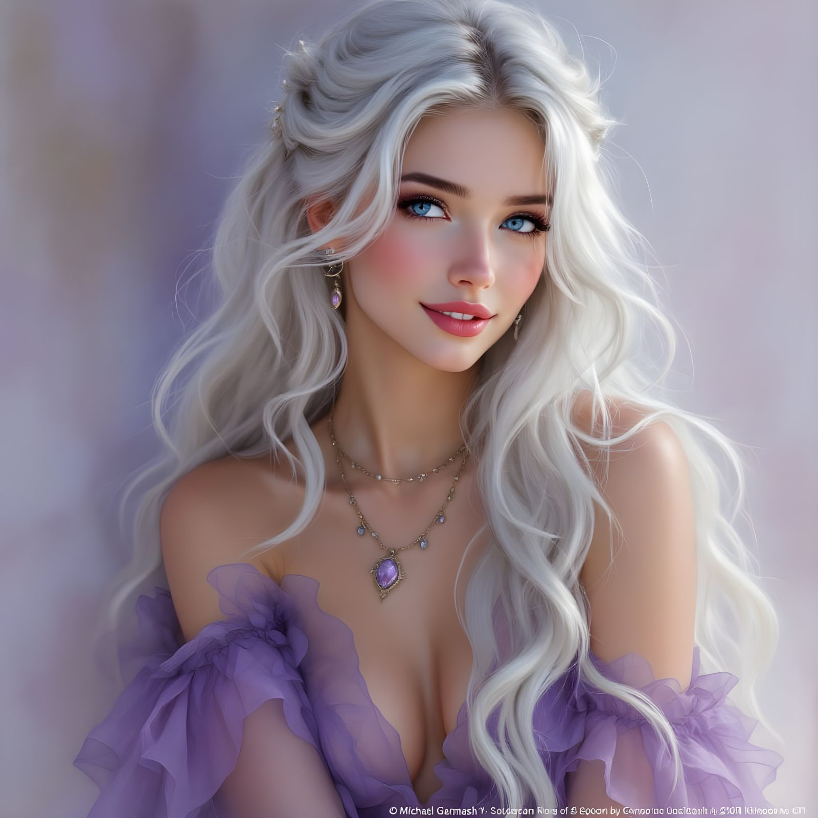 Norse Goddess Portrait in Romantic Style