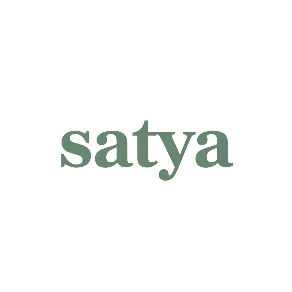 Minimalist Sage Green 'Satya' Word Art in Helvetica