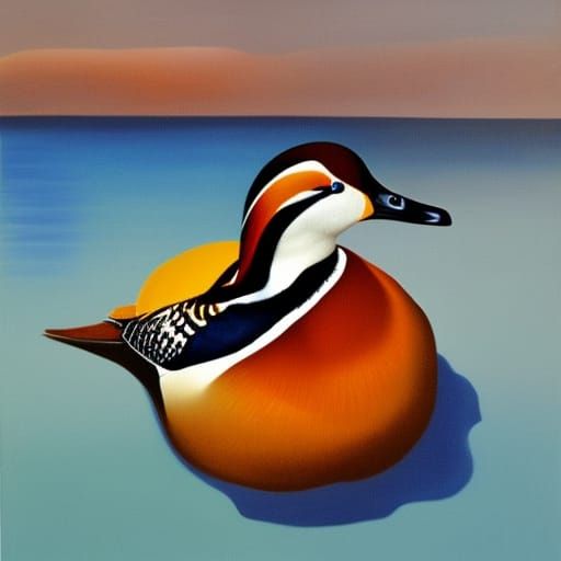 Surreal Mandarin Duck Inspired by Salvador Dali