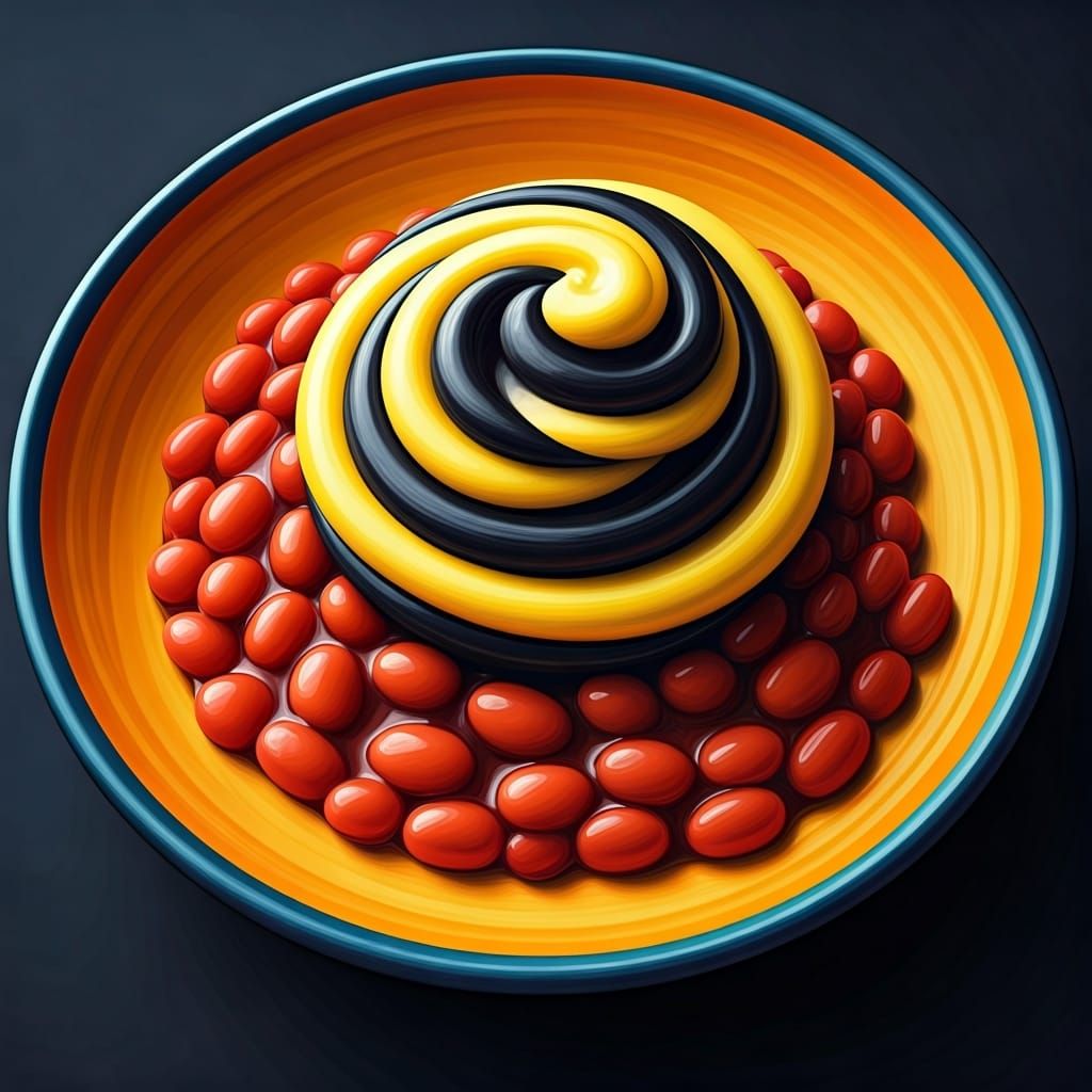 Banana and Liquorice Ice Cream in Lowbrow Art Style