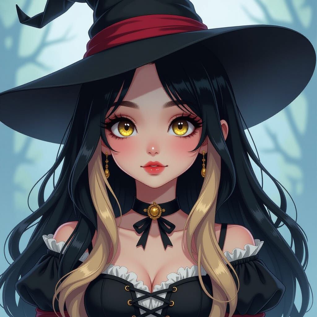 Filipino Woman in Tim Burton Style with Ghibli & Amano Influ...