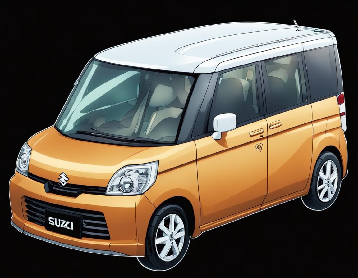 Suzuki Spacia in Anime Key Visual Style