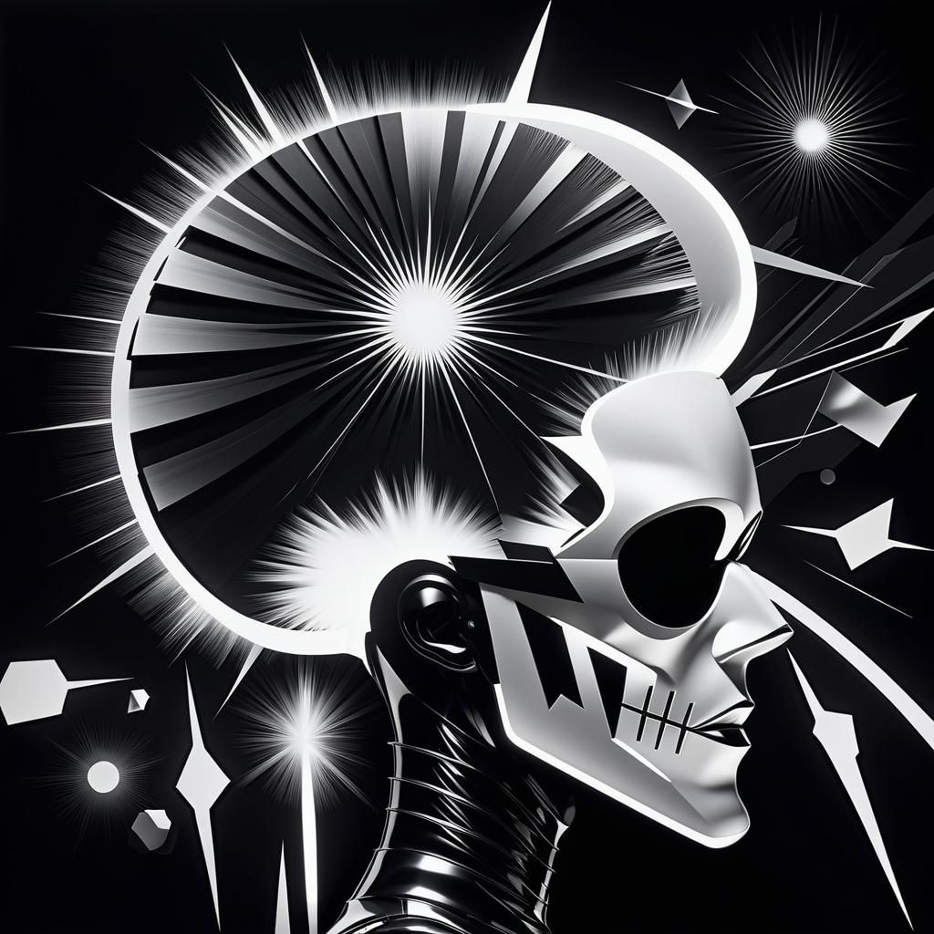 Abstract Photogram with Rockstar in Glam Rock Style