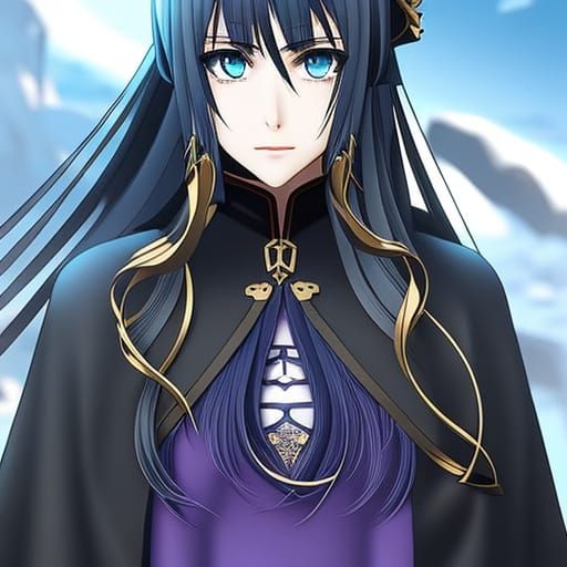 Anime Witch Portrait in Moonlit Forest