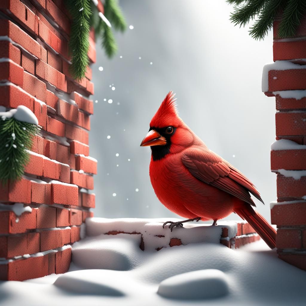Cardinal Breaks Through Brick Wall: 3D Game Art