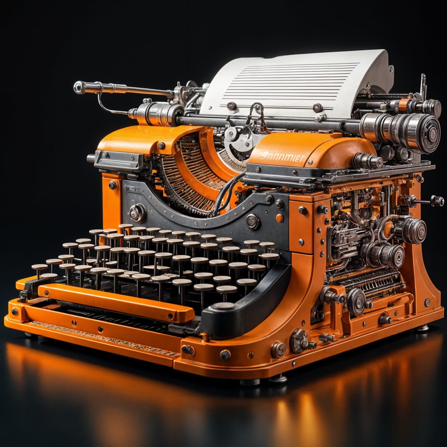 Cyber Techno Typewriter in Dramatic Lighting