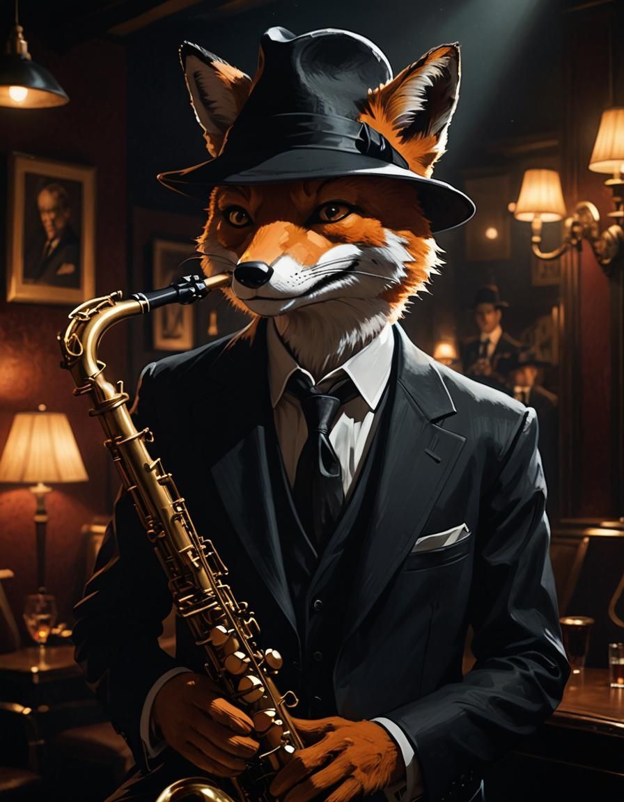 Film Noir Jazz Fox Concept Art