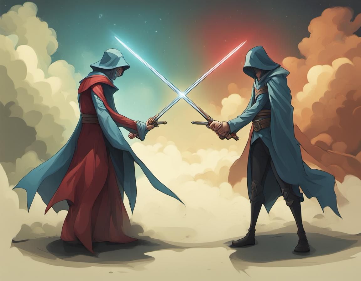 Abstract Duality Duel Generated by AI