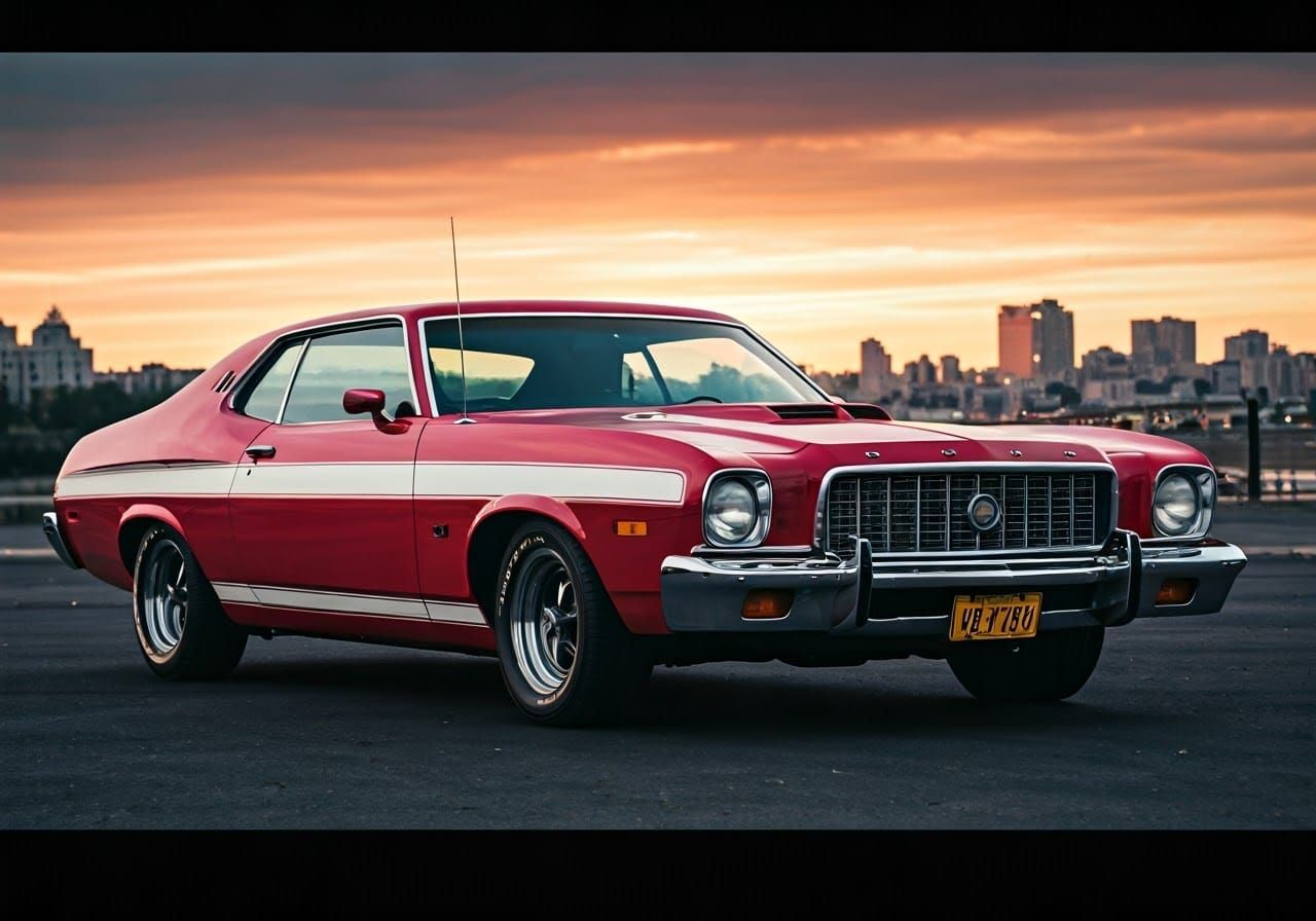 Starsky and Hutch Gran Torino, red with a white stripe