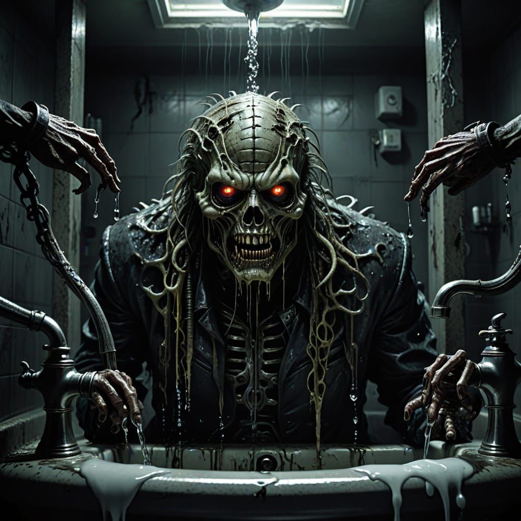 zombies flowing out of a tap