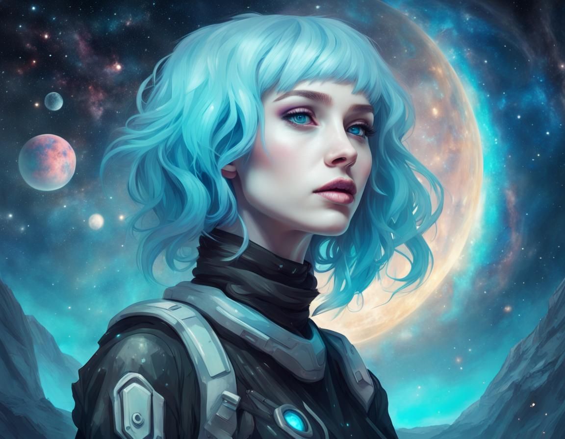 Enchanting Galactic Artist in Space Landscape