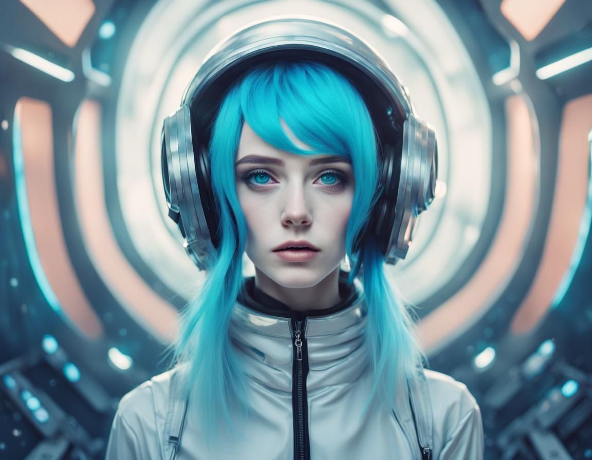 Enchanting Galactic Artist Portrait in Space