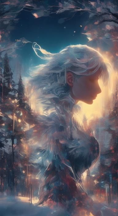 Fantasy Ice Skater on Mirror Lake