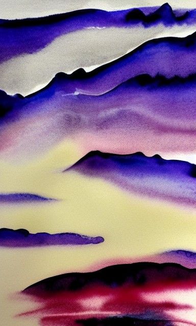 The Storm: Sumi Ink and Watercolor Art Poster