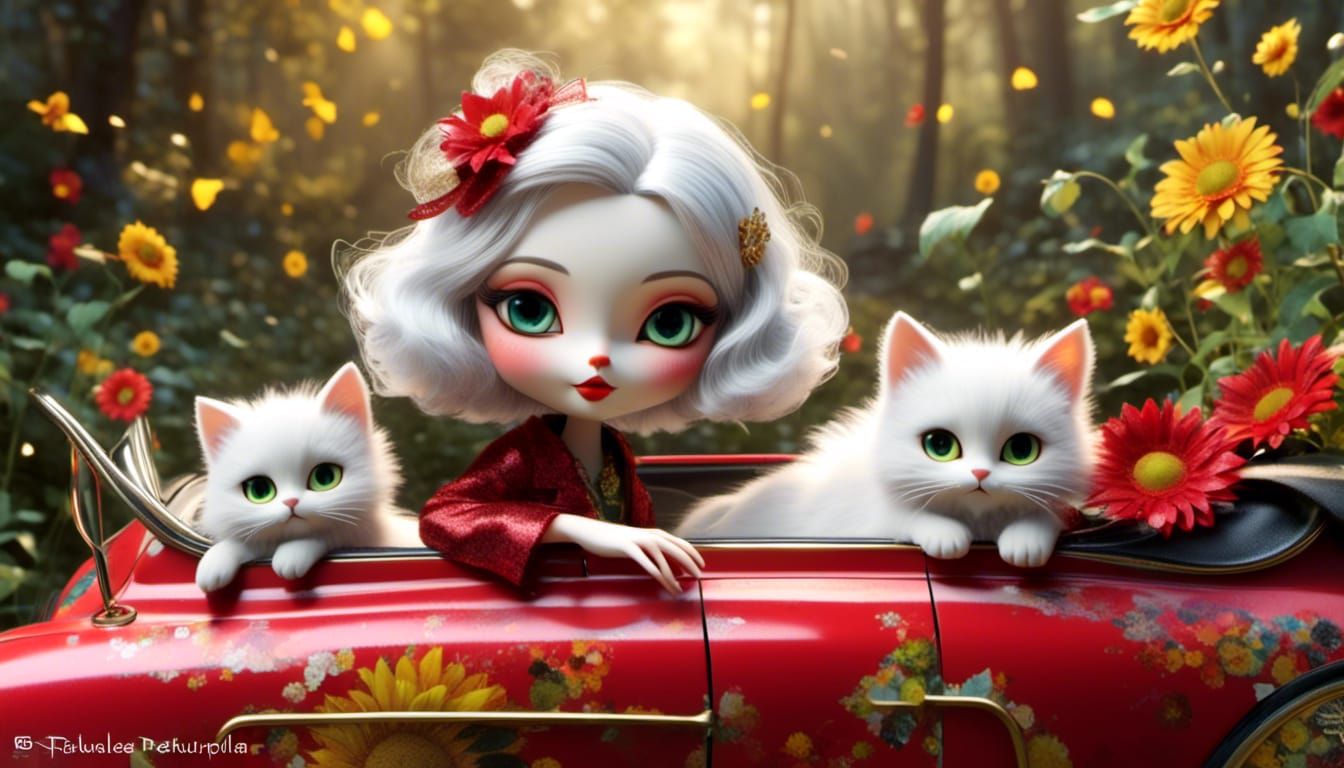 <lora:Dolls alike:1.0> <lora:dreamy:1.0> Fluffy sunflowers(b...