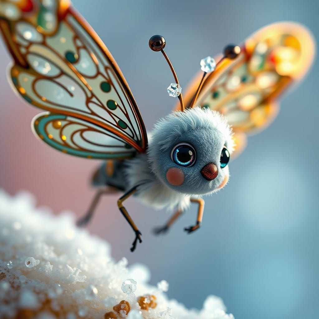 Macro Photography of Delicate Snowflakes in Vibrant Colors