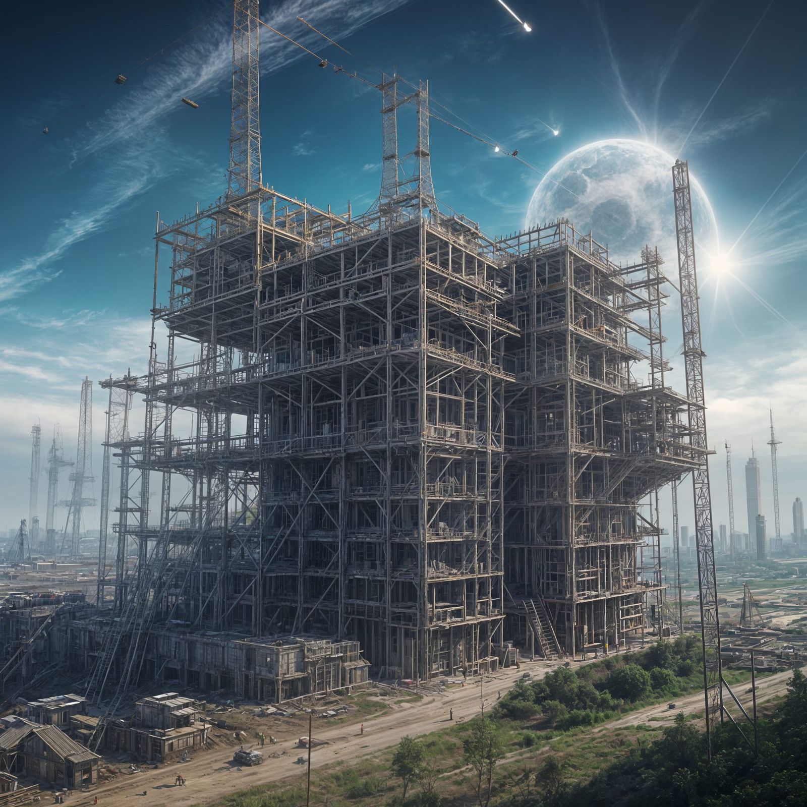 Rocket Construction Project in Industrial Style