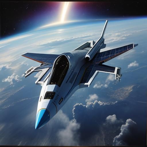 Futuristic Spaceship Drifting in Deep Space