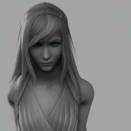 Peaceful Warrior Girl: 3D Rendered Artstation Image