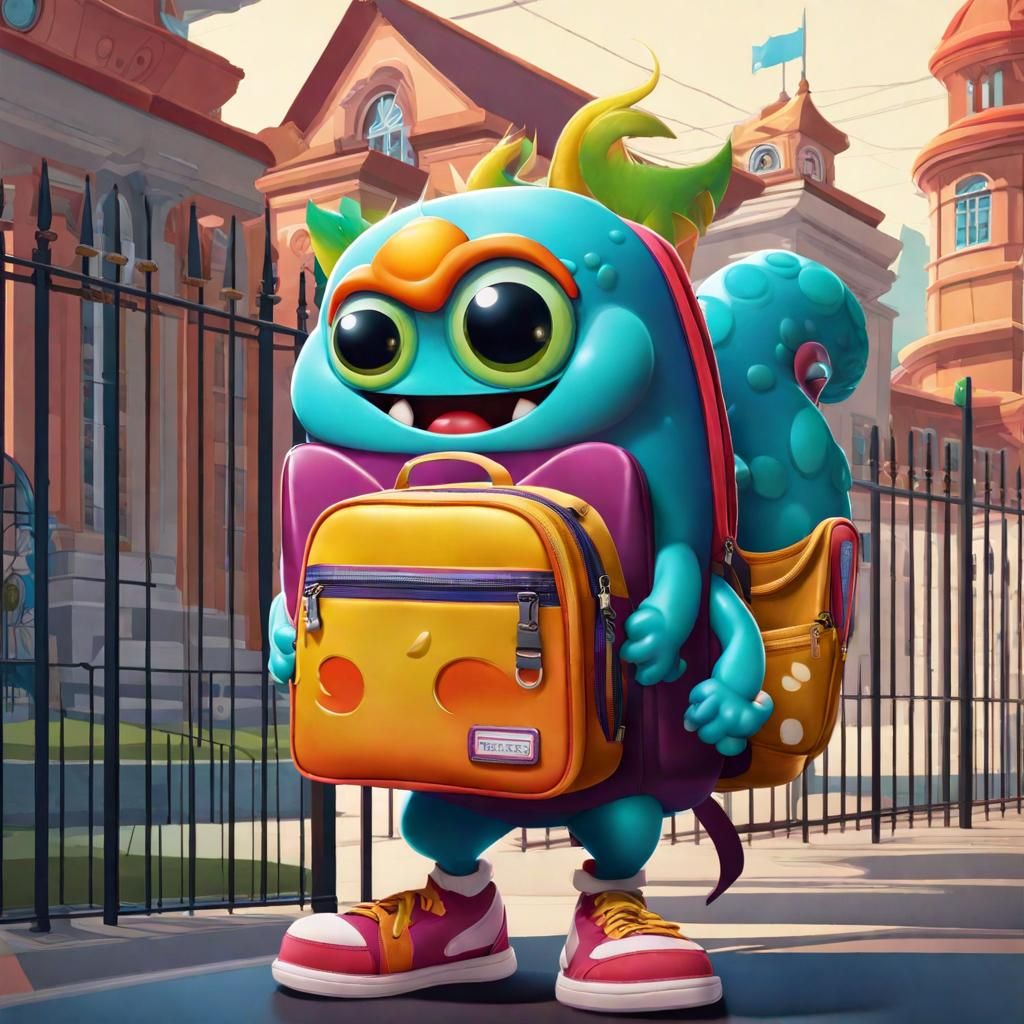 one eyed Monster at school gate