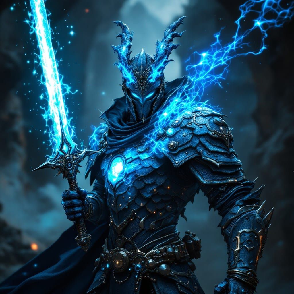 Steampunk Knight with Dragon Armor and Plasma Sword