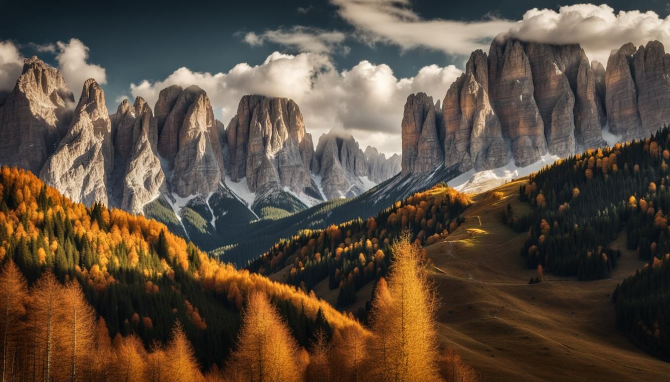 Autumn Splendor in the Dolomite Mountains