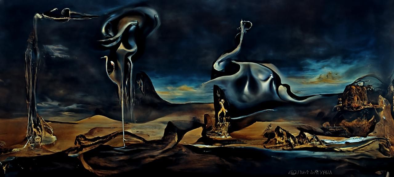 Surreal Melting Canvas in Salvador Dali Style