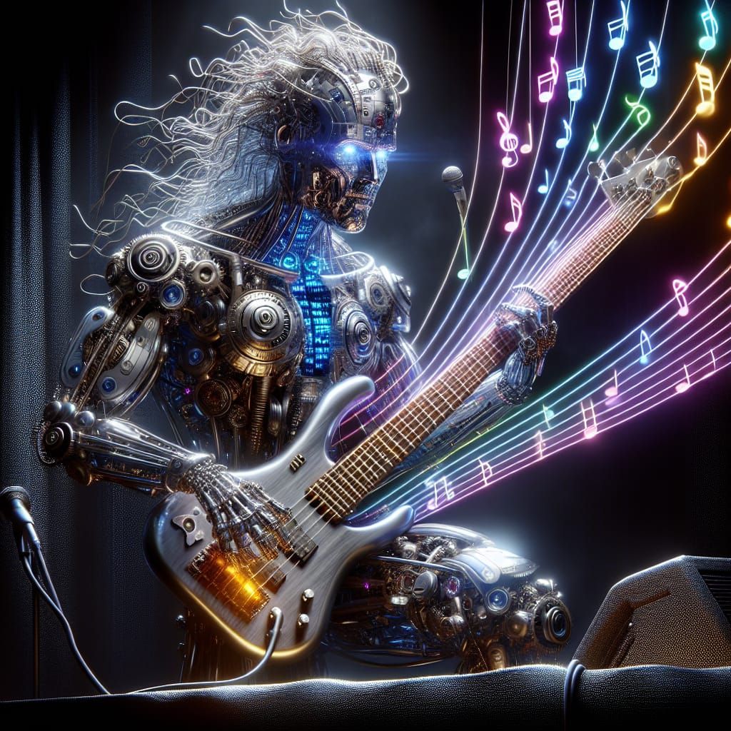 Steampunk Cyborg Rock Star Concert