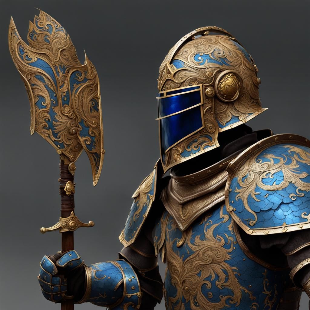 Blue and gold knight
