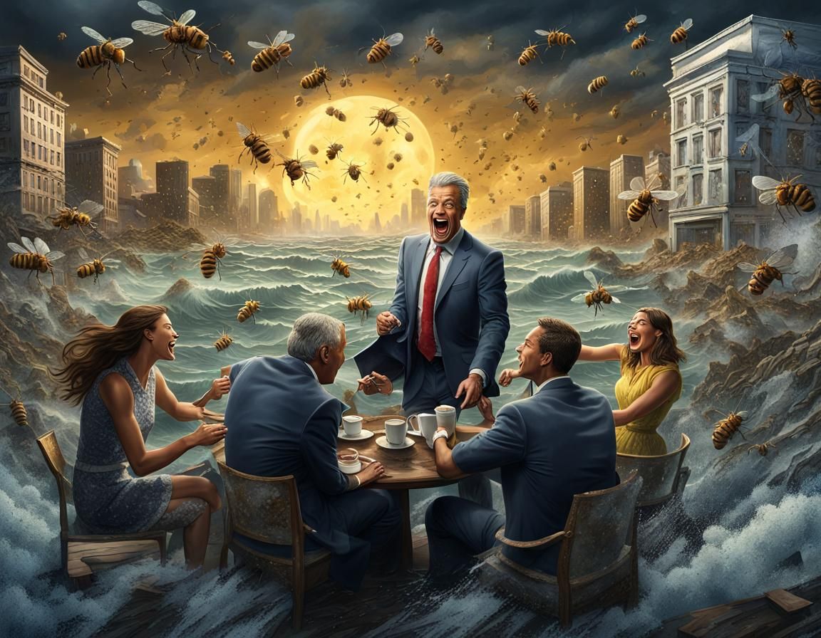 Coastal City Disaster: Businessman Under Attack