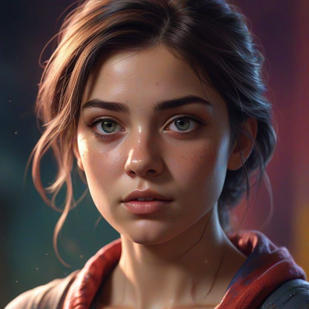 Mysterious Girl in Vibrant Splash Art Concept