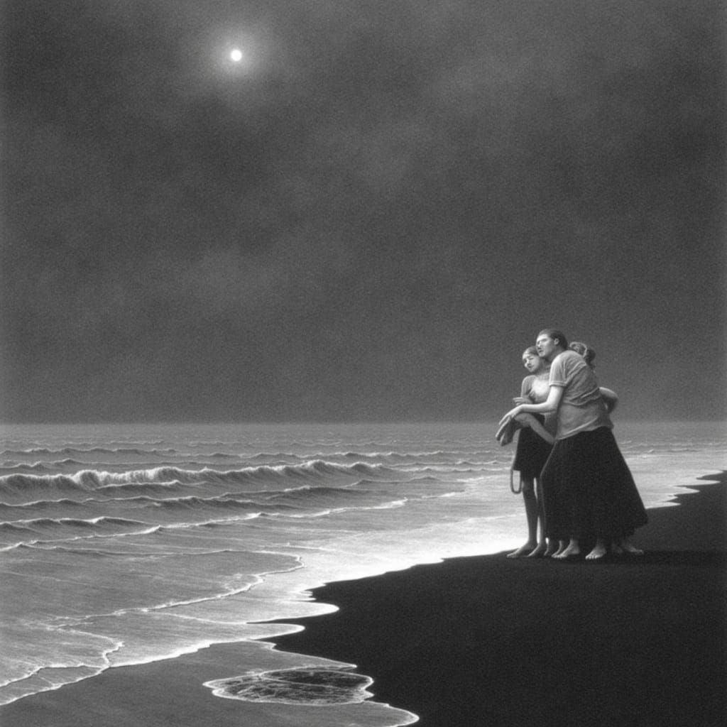 Beksinski-Inspired Cosmic Landscape