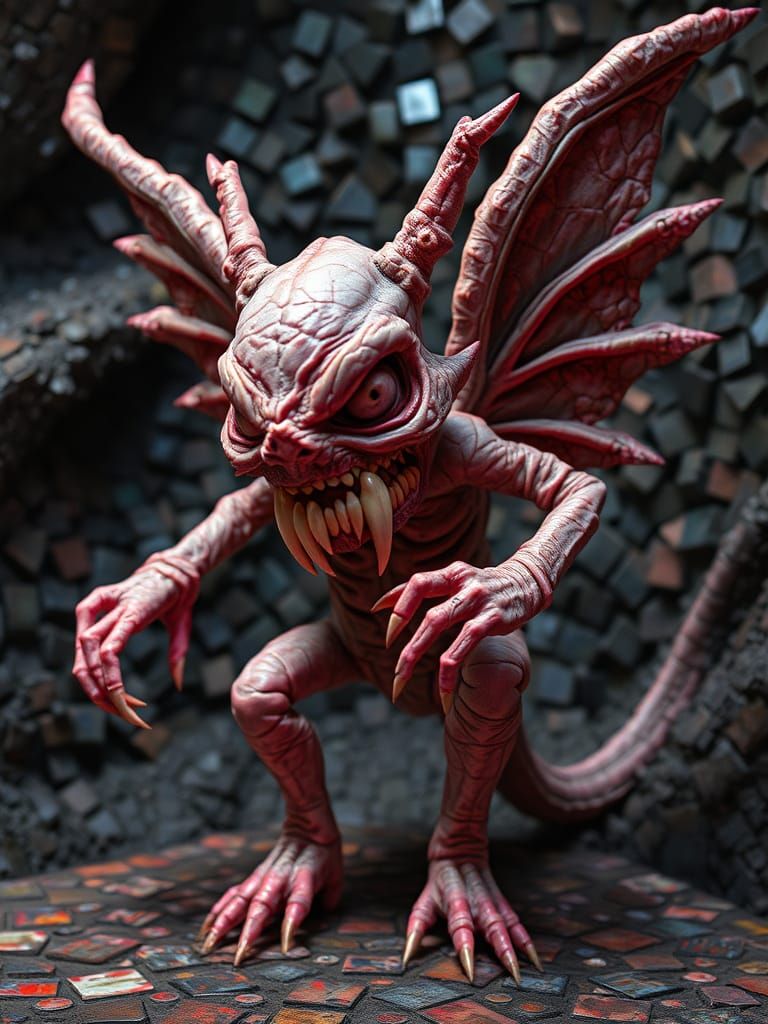 Menacing Tooth Fairy Sculpture in Grotesque, Surrealist Styl...