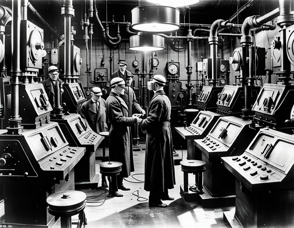 Metropolis-Inspired Workers Control Equipment with VR