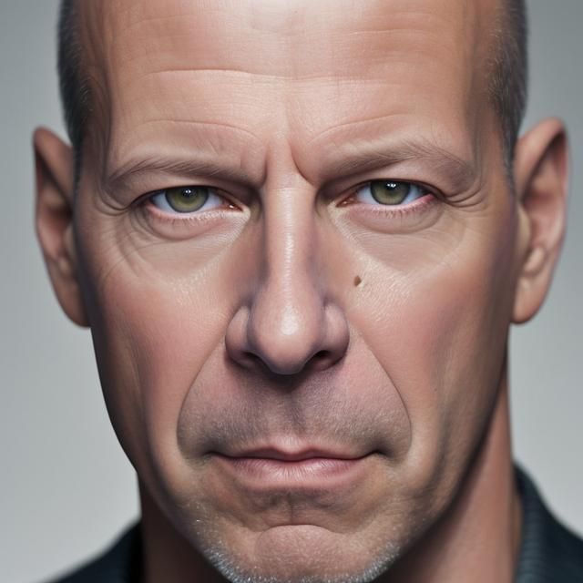 Bruce Willis standing tall with his arms crossed at age 55