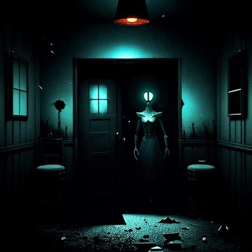 Surreal Horror Night Terror in Desert Kitchen