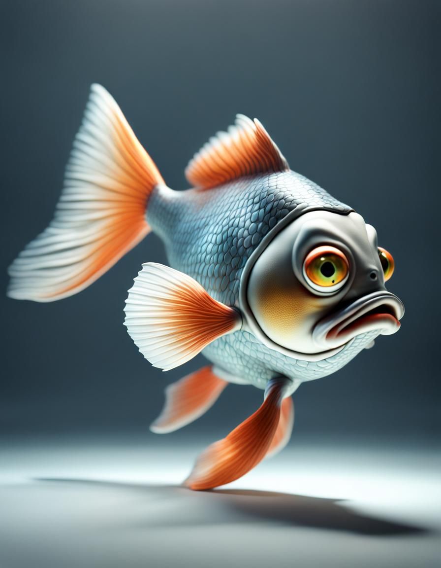Photorealistic 3D Render of a Funny Fish