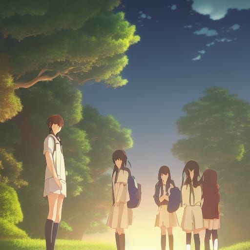 High School Scene in Studio Ghibli Style