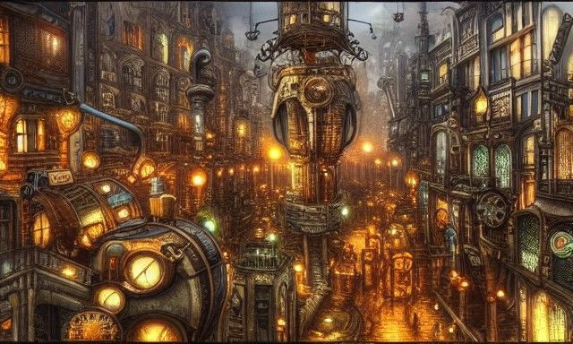 steampunk city
