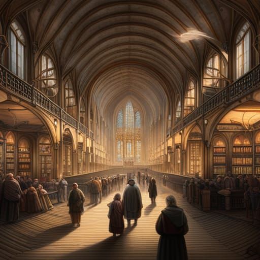 Hyperdetailed Painting of a Bustling Old Market