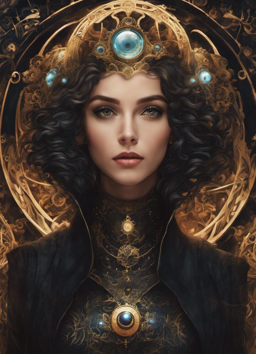 Steampunk Woman Portrait in Detailed Matte Painting