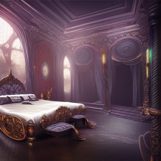 Romantic Steel Room with Floating Magnetic Bed