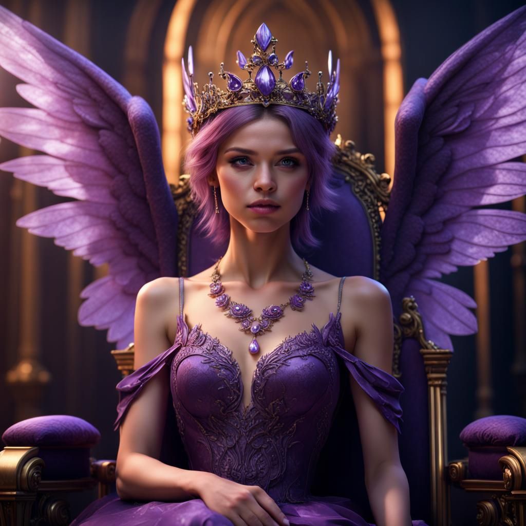 Crying Fairy Princess on Throne: Fantasy Art