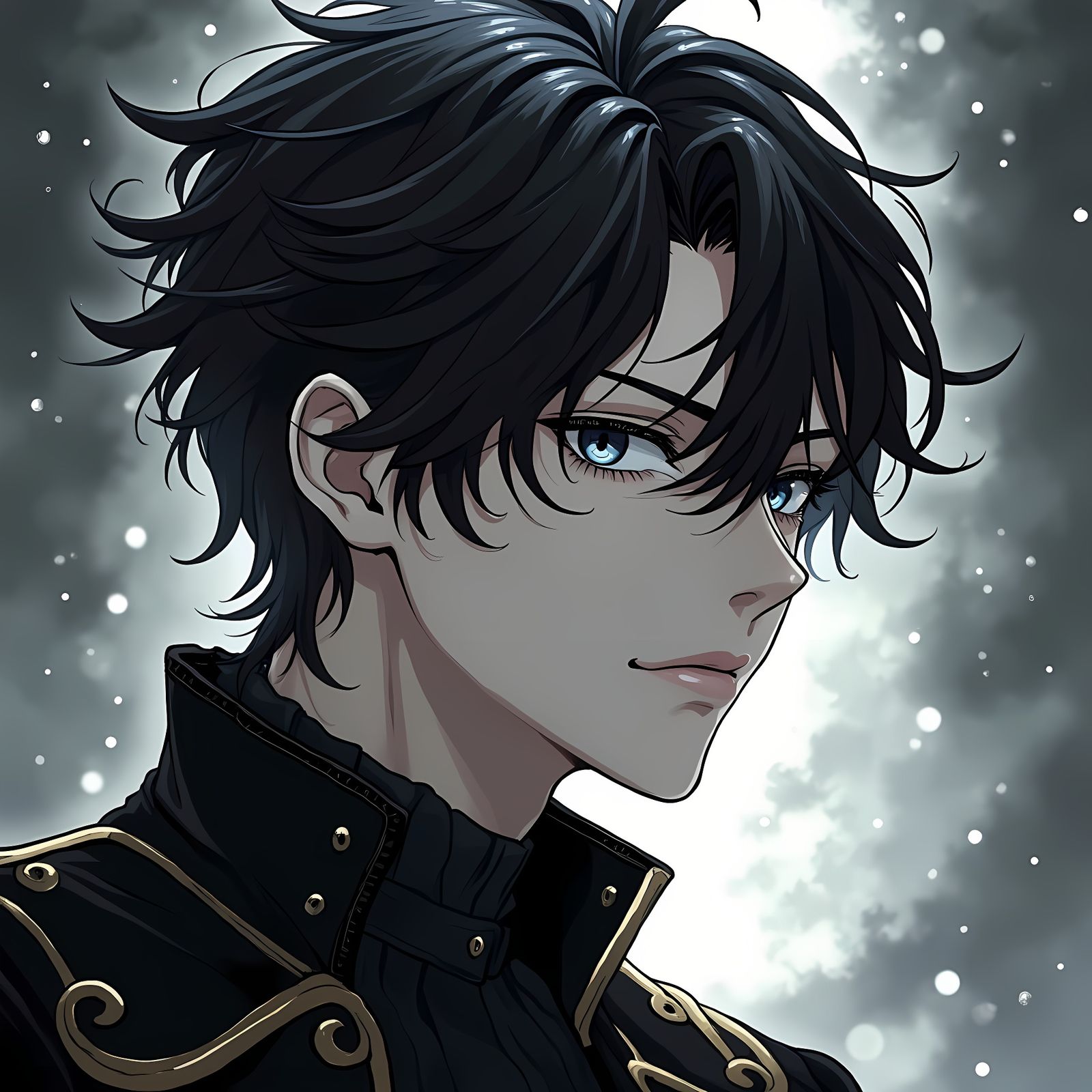 Anime Goth King with Heavenly Aura