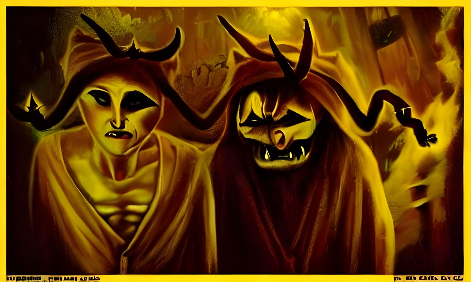 Grotesque Demons in a Dark Landscape