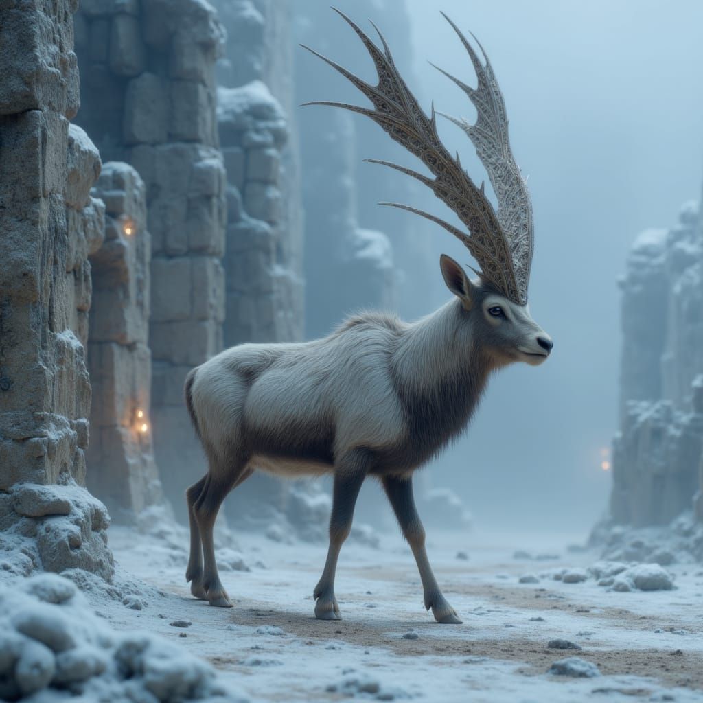 Mutant Ibex Emerges from Ancient Ruins