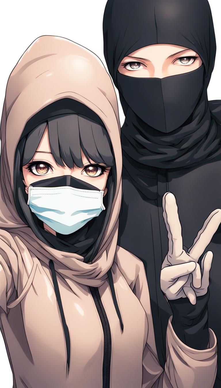 Teenagers in Latex Bodysuits Take Selfie in Anime Style