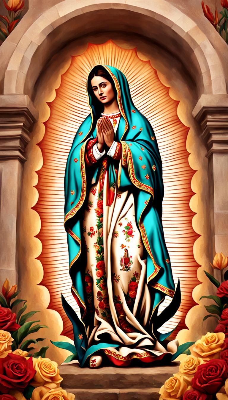 Virgin of Guadalupe in Neo-Impressionist Style