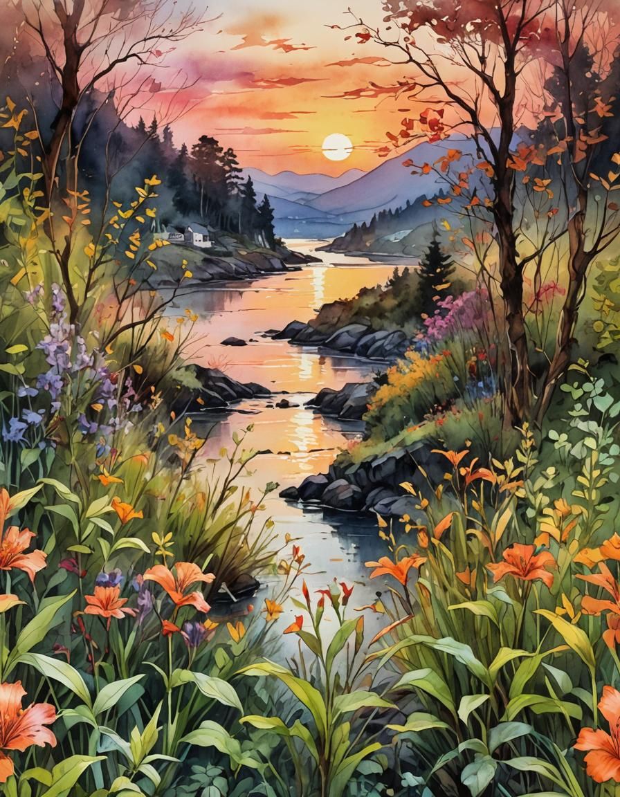 Lily of the Valley Digital Watercolor Illustration